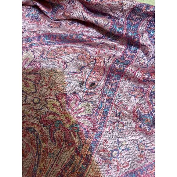 Silky Pink Purple Blue Scarf Wrap Pashmina Colorful Maximalist Officecore Winter - Picture 5 of 5